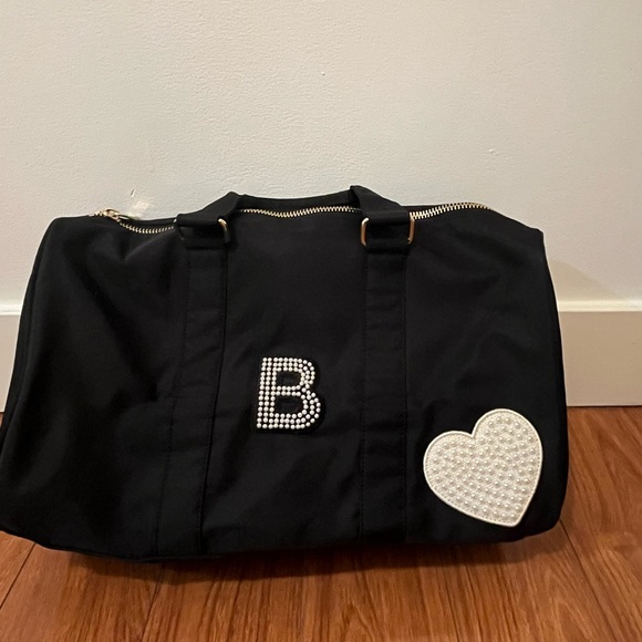 Stoney Clover Lane Handbags - Stoney Clover Lane Classic Duffle Bag Black (letter B and heart patch)-not used